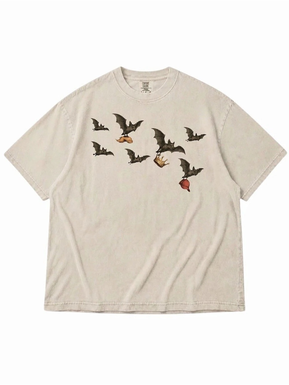 Comfort Colors Ivory Bat and Crown Graphic Tee